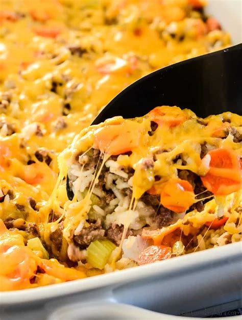 hamburger casserole with rice and cheese